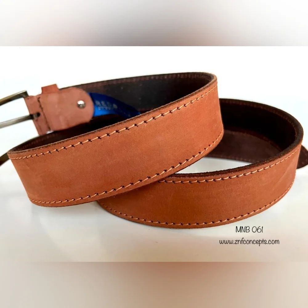 Nubuck Leather Belt, Genuine Leather belt - Picture 5 of 8